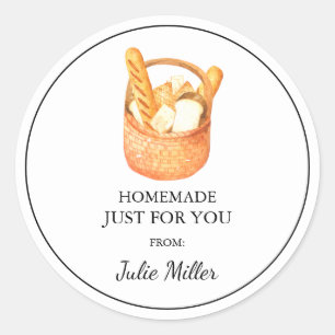Homemade just for you bread label