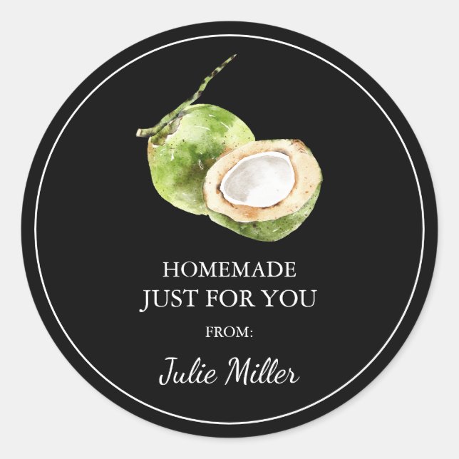 Homemade just for you coconut label (Front)
