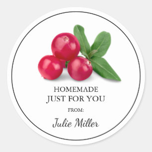 Homemade just for you cranberry label