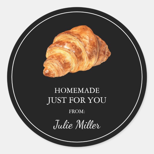 Homemade just for you croissant label (Front)