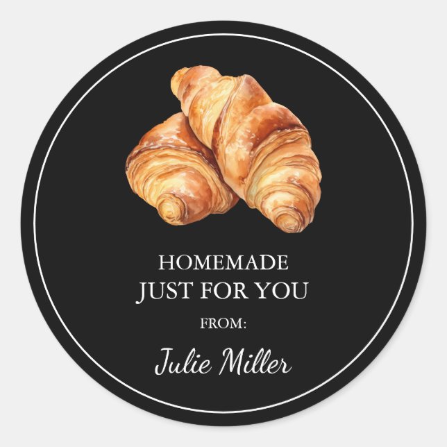 Homemade just for you croissant label (Front)