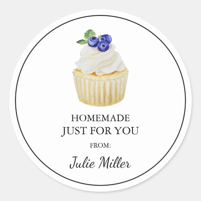Homemade just for you cupcakes label (Front)