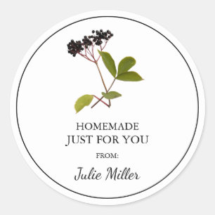 Homemade just for you elderberry label