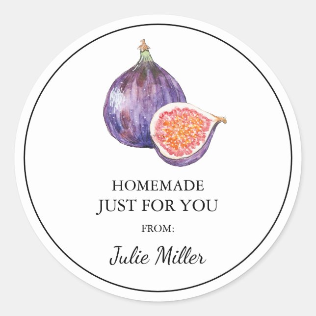 Homemade just for you fig label (Front)
