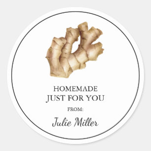 Homemade just for you ginger root label
