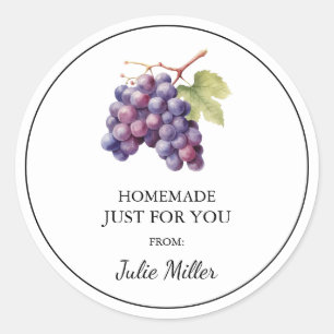 Homemade just for you grape label