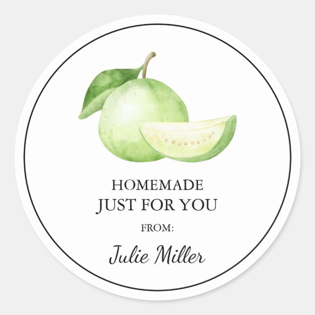 Homemade just for you guava label (Front)