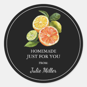 Homemade just for you mixed citrus label