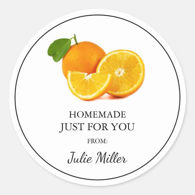 Homemade just for you orange label (Front)