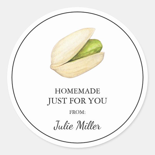 Homemade just for you pistachio label (Front)