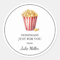 Homemade just for you popcorn label