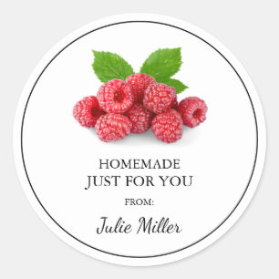 Homemade just for you raspberry label