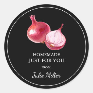 Homemade just for you red onion label