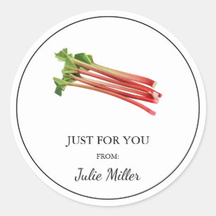 Homemade just for you rhubarb label