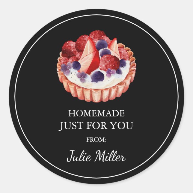 Homemade just for you tart label (Front)