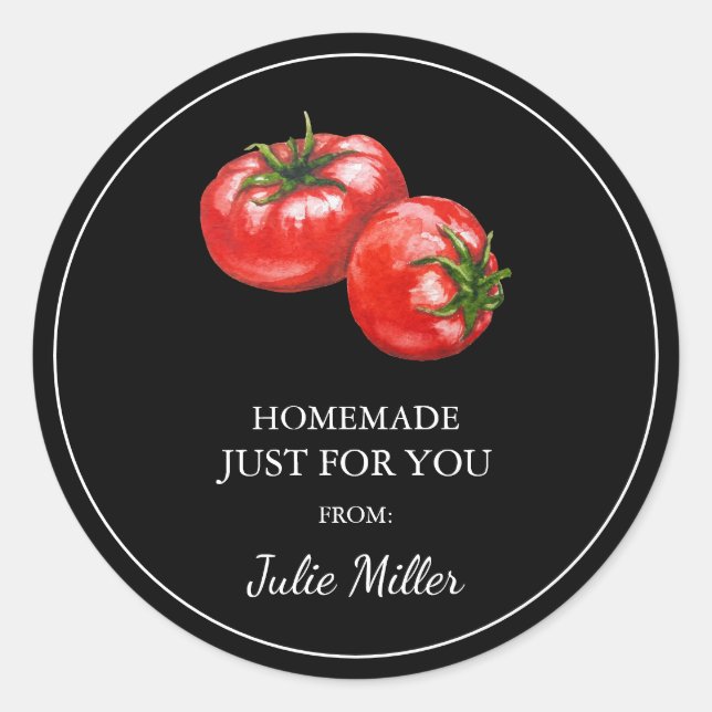 Homemade just for you tomato label (Front)