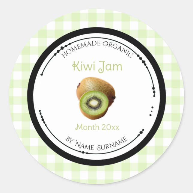Homemade Kiwi Jam Label Sticker (Front)