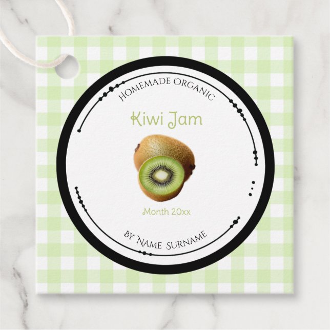 Homemade Kiwi Jam Label With Ingredients (Front)