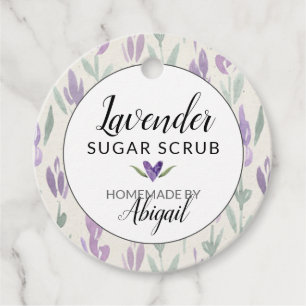 Homemade Lavender Bath Salts or Sugar Scrub Favour Tags