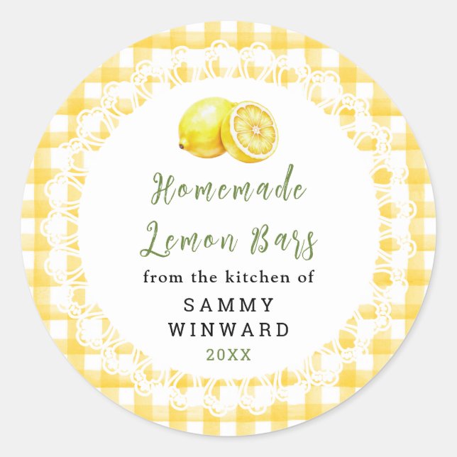 Homemade Lemon Bar Label (Front)