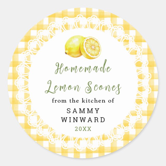Homemade Lemon Scone Label (Front)