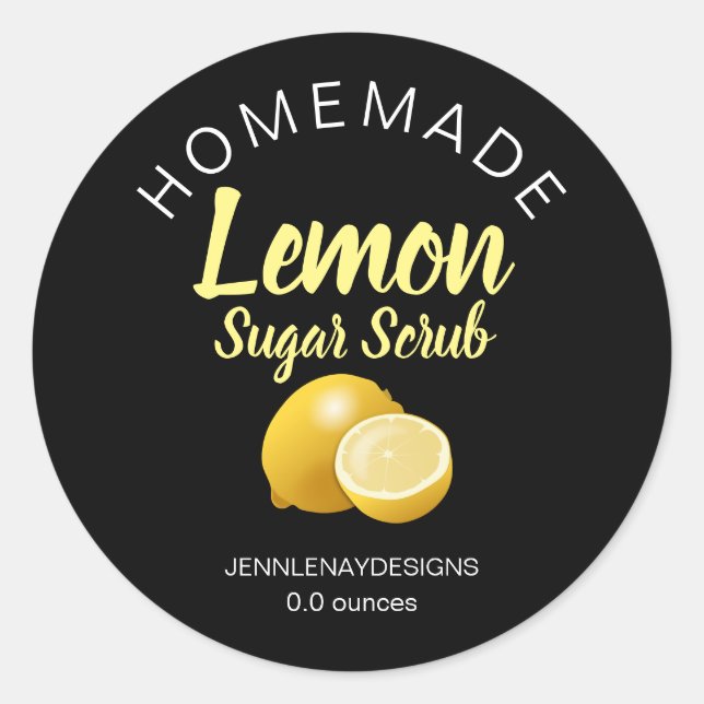 Homemade Lemon Sugar Scrub Modern Labels (Front)