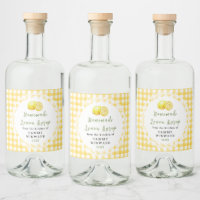 Homemade Lemon Syrup Bottle Label