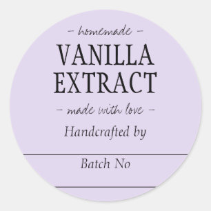 Homemade Lilac Vanilla Extract Kitchen Jar Classic Round Sticker