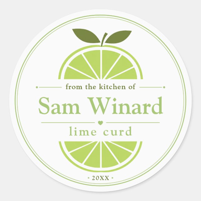 Homemade Lime Curd Kitchen Label (Front)