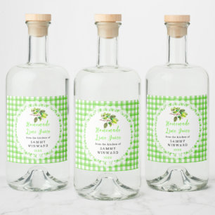 Homemade Lime Juice Drink Liquor Bottle Label