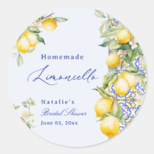 Homemade Limoncello Bridal Shower Thank you