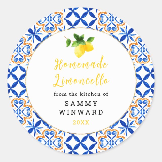 Homemade Limoncello Drink Label (Front)