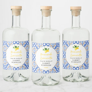 Homemade Limoncello Drink Liquor Bottle Label