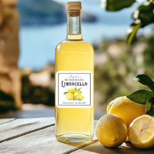 Homemade Limoncello Italian Liqueur with Name Square Sticker