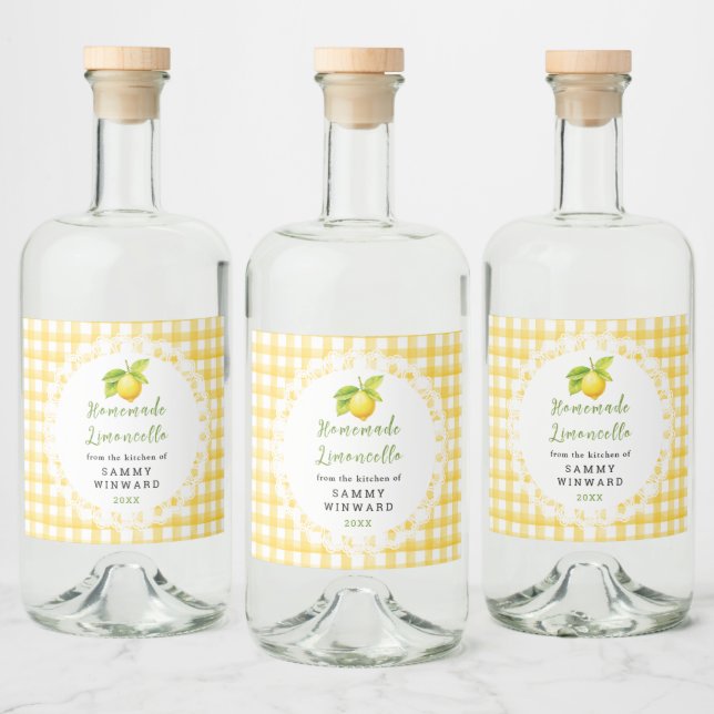 Homemade Limoncello Label (Bottles)