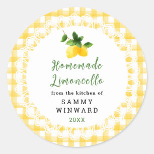 Homemade Limoncello Liqueur Label