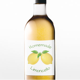 Homemade Limoncello Liquor Bottle Label