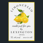 Homemade Limoncello Meyer Lemons Bottle Label |<br><div class="desc">Give the gift of homemade Limoncello. "Limoncello Made Just For You" on a white background with a image of meyer lemons. Personalised with your name and year. Customise the font and text. Use this smaller waterproof and scratch resistant label for mini-bottles. A chic and trendy look, perfect for an elegant...</div>