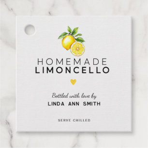 Homemade Limoncello Personalised Bottled Favour Tags