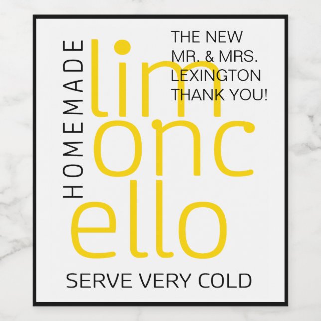 Homemade Limoncello Wedding Guest Favour Label | (Single Label)