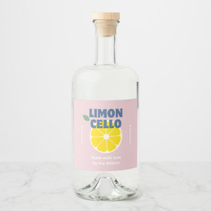 Homemade Love Modern Pink Kraft Limoncello Liquor  Bottle Label