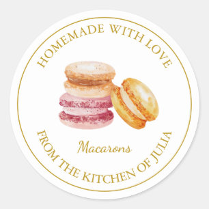 Homemade Macaron Label   White