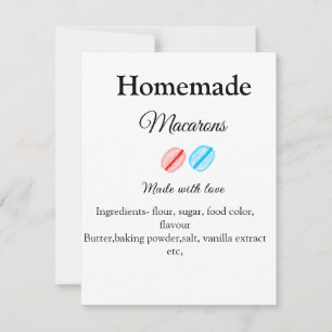 Homemade macarons add ingredients made with love b card