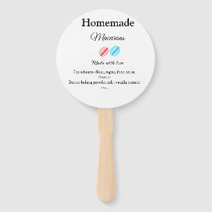 Homemade macarons add ingredients made with love b hand fan