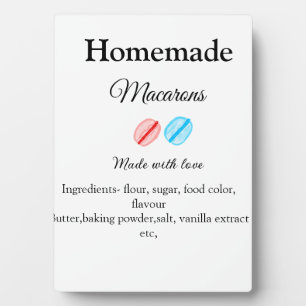 Homemade macarons add ingredients made with love b plaque
