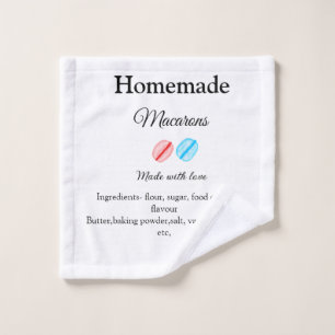 Homemade macarons add ingredients made with love b wash cloth