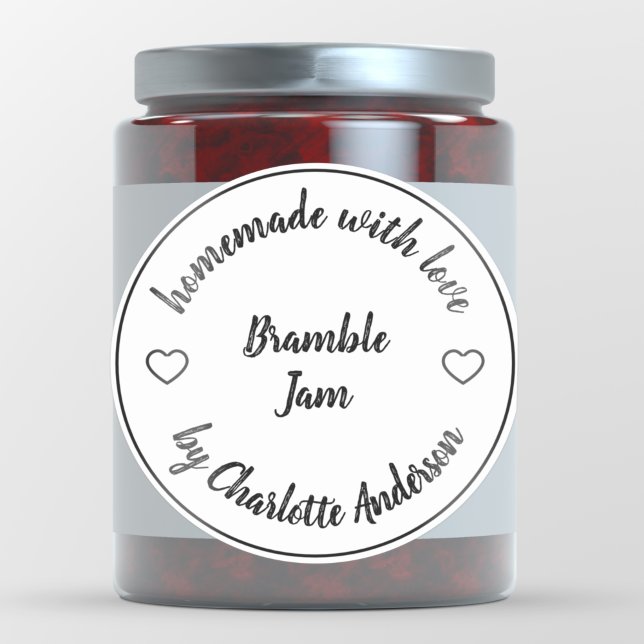 Homemade Made with Love | Heart Jelly Jam Canning Classic Round Sticker (Creator Uploaded)