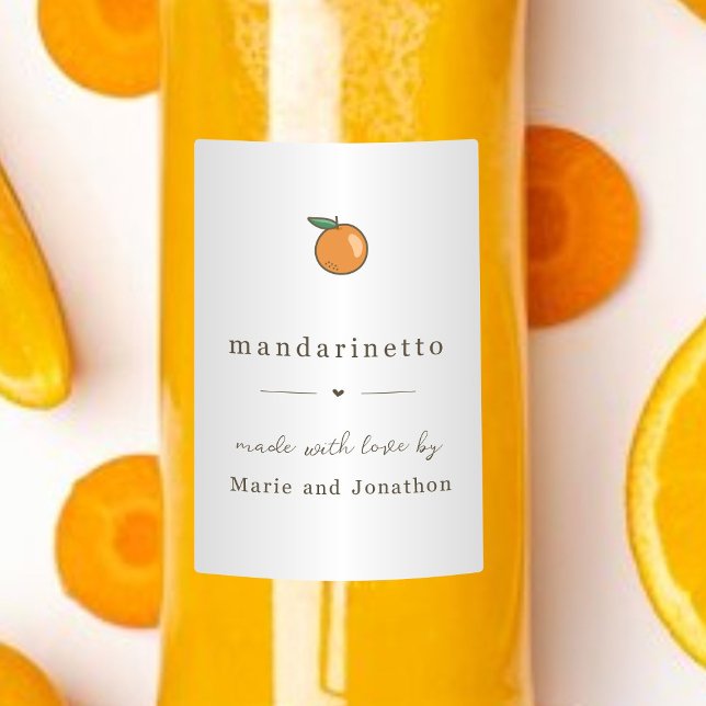 Homemade Mandarinetto Mandarin Liqueur Gift Label (Creator Uploaded)
