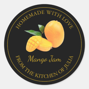 Homemade Mango Jam Label Black
