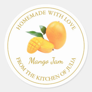 Homemade Mango Jam Label   White
